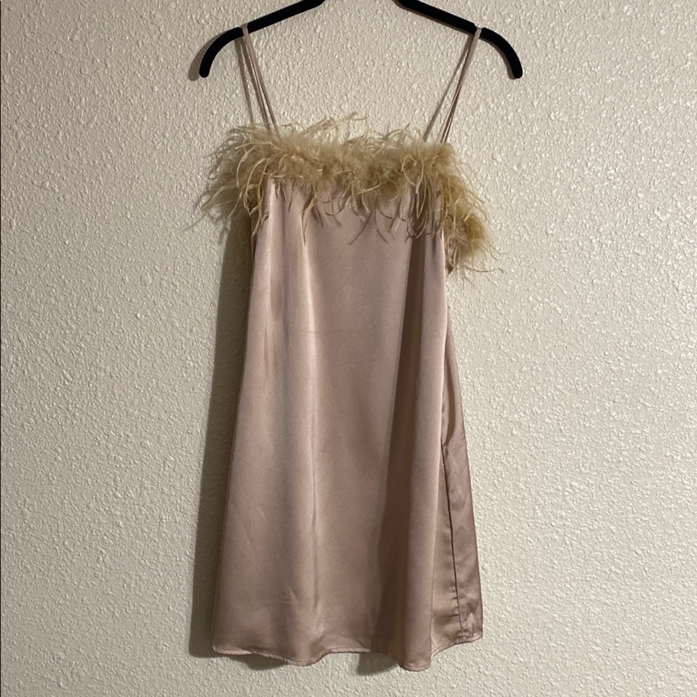 NWT Charmed Hearts Mini Dress with Feather Accent Size S